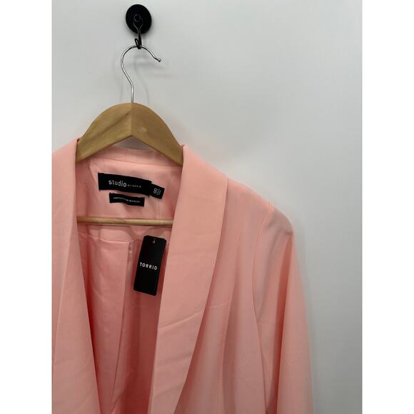 Torrid Studio Crepe Classic Shawl Collar Blazer Impatient Pink Women M/L NWT - Picture 5 of 8